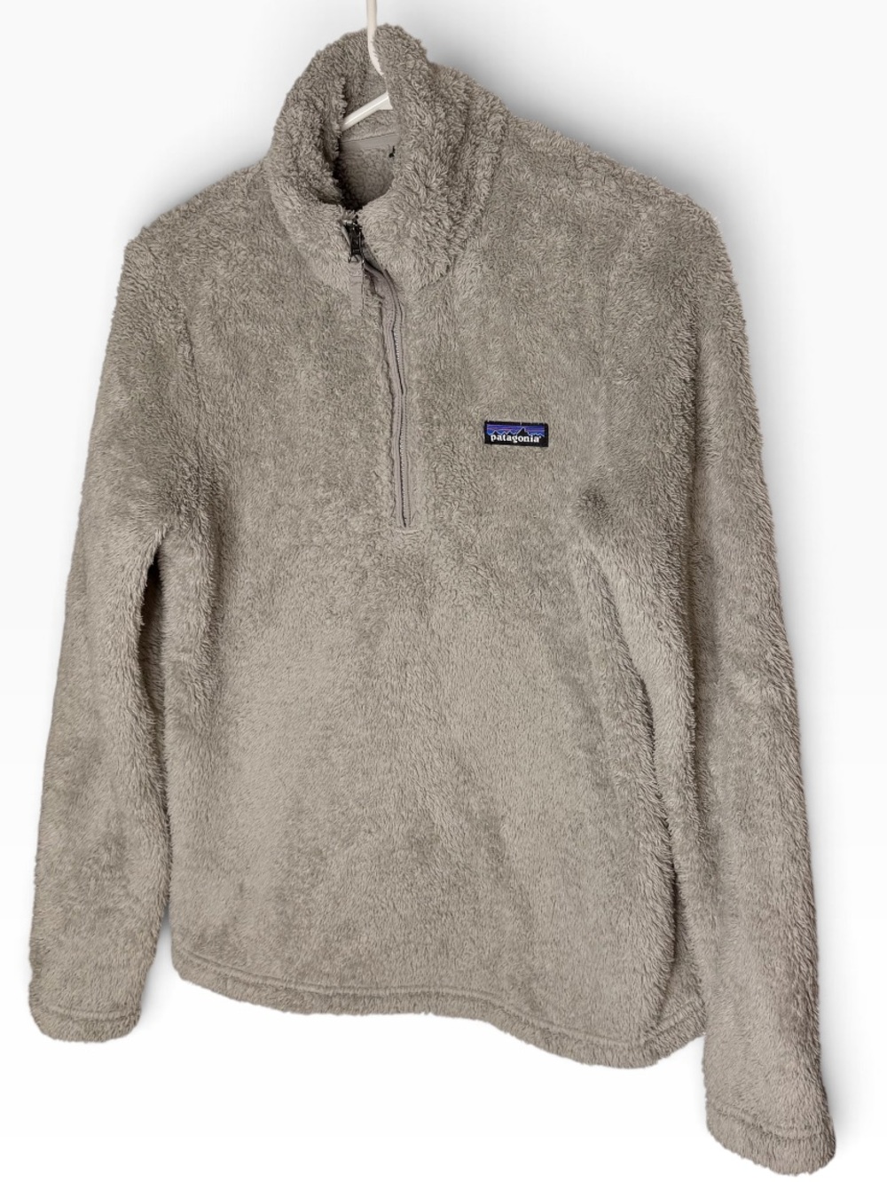 Patagonia Womens Los Gatos Quarter Zip High Pile Fleece Size Medium Gray